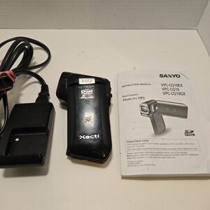 Sanyo Xacti VPC-CG10 MPEG-4 HD 10MP Dual Camera TESTED & WRKS- Charger And Batt.
